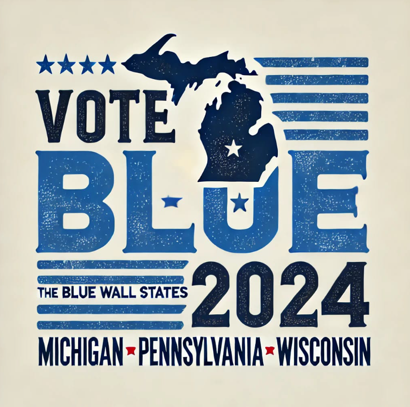 Vote Blue 2024 political graphic
